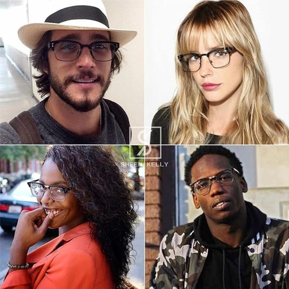 SHEEN KELLY Vintage Square Anti Blue Light Glasses - Picture 6 of 7